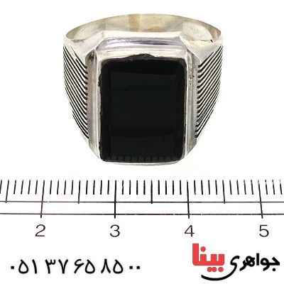 انگشتر عقیق سیاه (اونیکس) مردانه درشت مدل پهلوان _کد:10753