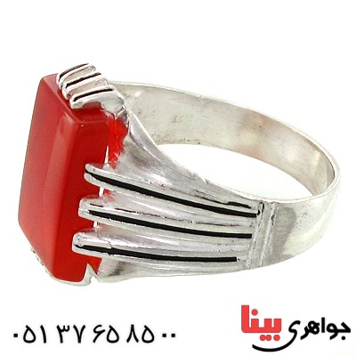 انگشتر عقیق قرمز مردانه مدل سهند _کد:10757