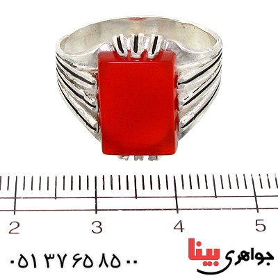 انگشتر عقیق قرمز مردانه مدل سهند _کد:10757
