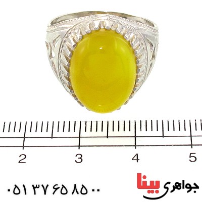انگشتر عقیق شرف الشمس مردانه دور چنگی _کد:10763