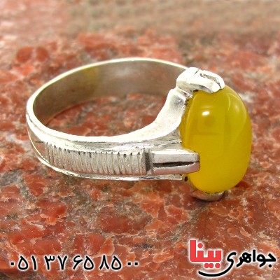 انگشتر عقیق شرف الشمس خراسانی مردانه _کد:10764