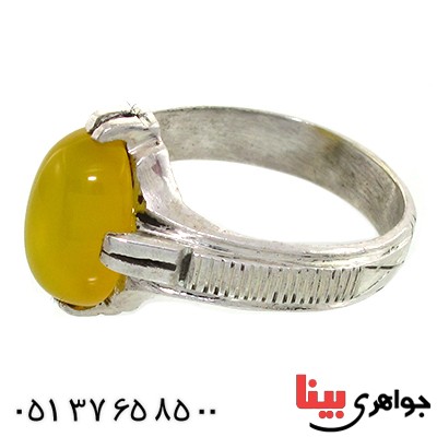 انگشتر عقیق شرف الشمس خراسانی مردانه _کد:10764