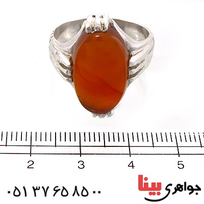 انگشتر عقیق یمنی مردانه درشت چهار چنگ _کد:10767