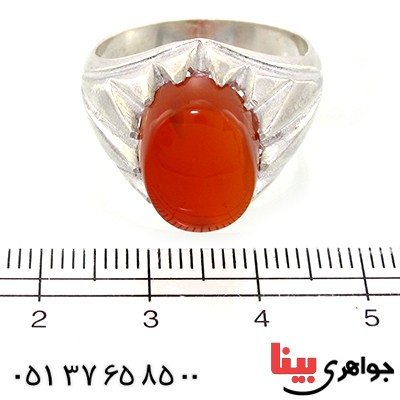 انگشتر عقیق یمنی مردانه دور چنگی _کد:10776