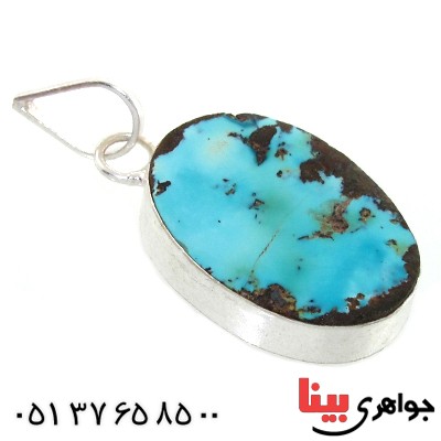 گردنبند فیروزه نیشابوری شجری دور ساده _کد:10780