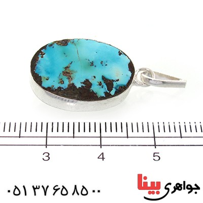 گردنبند فیروزه نیشابوری شجری دور ساده _کد:10780