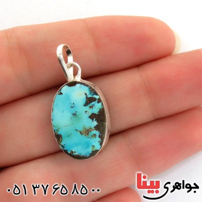 گردنبند فیروزه نیشابوری شجری دور ساده _کد:10780
