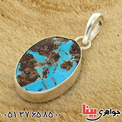 گردنبند فیروزه نیشابوری شجری دور ساده _کد:10782
