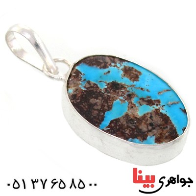 گردنبند فیروزه نیشابوری شجری دور ساده _کد:10782