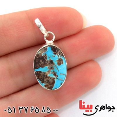 گردنبند فیروزه نیشابوری شجری دور ساده _کد:10782