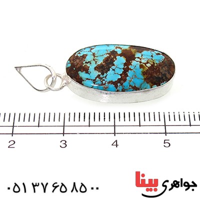 گردنبند فیروزه نیشابوری شجری دور ساده _کد:10784