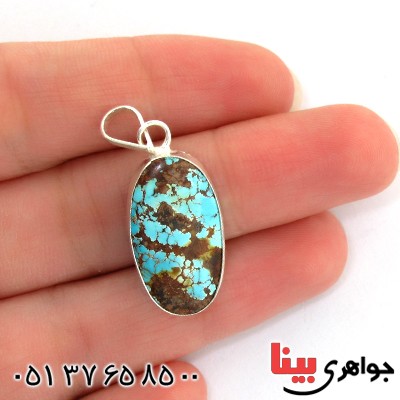 گردنبند فیروزه نیشابوری شجری دور ساده _کد:10784