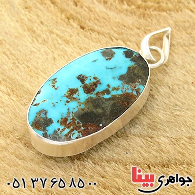 گردنبند فیروزه نیشابوری شجری دور ساده _کد:10786