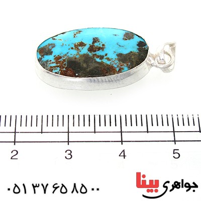 گردنبند فیروزه نیشابوری شجری دور ساده _کد:10786