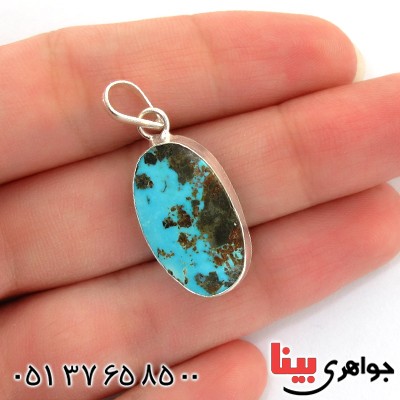 گردنبند فیروزه نیشابوری شجری دور ساده _کد:10786