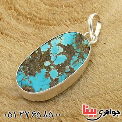 گردنبند فیروزه نیشابوری شجری دورساده _کد:10788