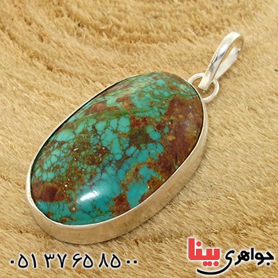 گردنبند فیروزه نیشابوری شجری دور ساده _کد:10790