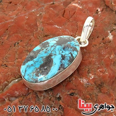 گردنبند فیروزه نیشابوری شجری دور ساده _کد:10792