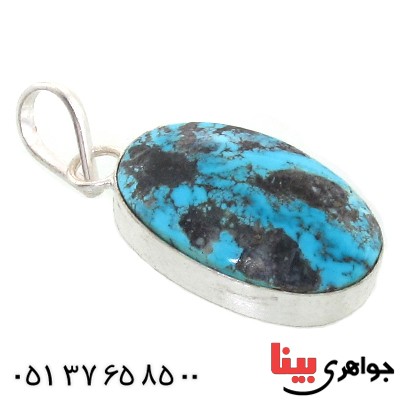 گردنبند فیروزه نیشابوری شجری دور ساده _کد:10792