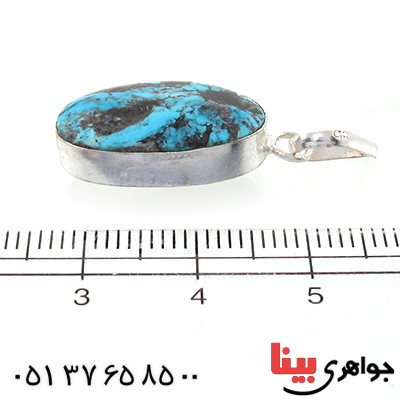 گردنبند فیروزه نیشابوری شجری دور ساده _کد:10792
