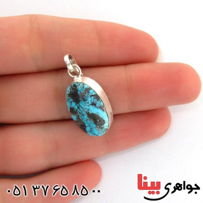 گردنبند فیروزه نیشابوری شجری دور ساده _کد:10792