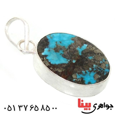 گردنبند فیروزه نیشابوری شجری دور ساده _کد:10794