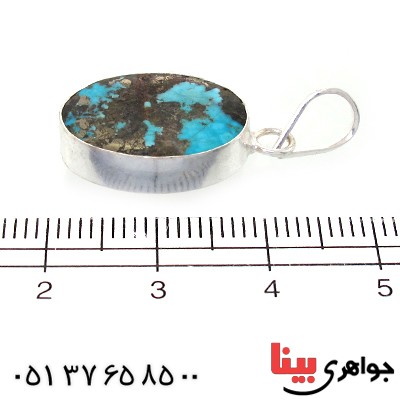 گردنبند فیروزه نیشابوری شجری دور ساده _کد:10794