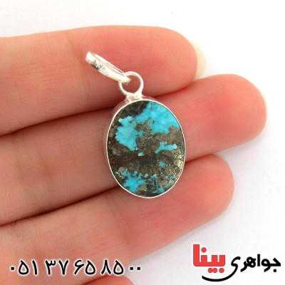 گردنبند فیروزه نیشابوری شجری دور ساده _کد:10794