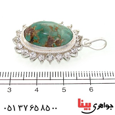 گردنبند فیروزه نیشابوری شجری زنانه دور جواهری _کد:10795