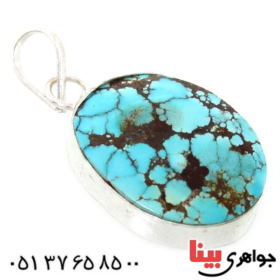 گردنبند فیروزه نیشابوری شجری دور ساده _کد:10796