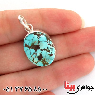 گردنبند فیروزه نیشابوری شجری دور ساده _کد:10796