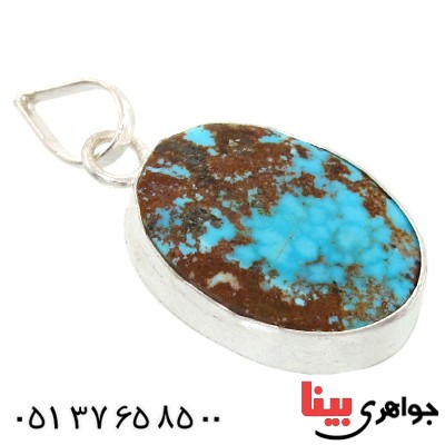گردنبند فیروزه نیشابوری شجری دور ساده _کد:10800