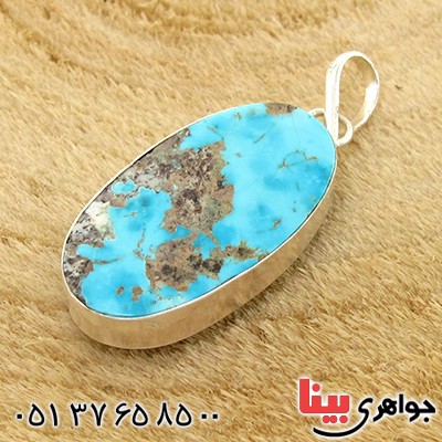 گردنبند فیروزه نیشابوری شجری درشت دور ساده _کد:10801
