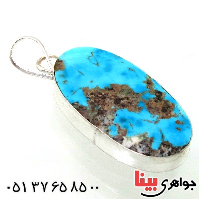 گردنبند فیروزه نیشابوری شجری درشت دور ساده _کد:10801