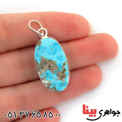 گردنبند فیروزه نیشابوری شجری درشت دور ساده _کد:10801