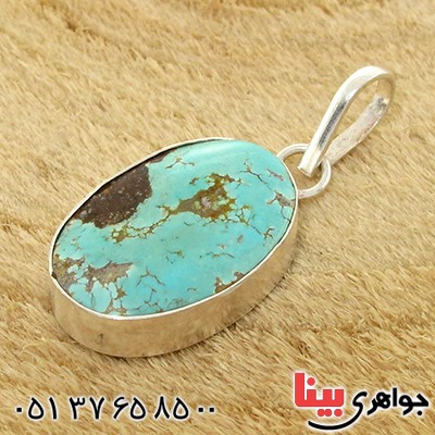 گردنبند فیروزه نیشابوری شجری دور ساده _کد:10802