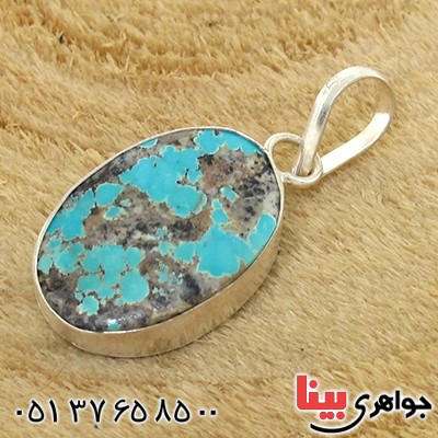 گردنبند فیروزه نیشابوری شجری دور ساده _کد:10803