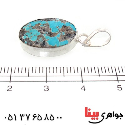 گردنبند فیروزه نیشابوری شجری دور ساده _کد:10803