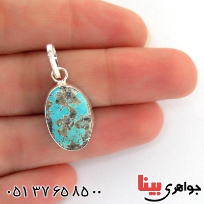 گردنبند فیروزه نیشابوری شجری دور ساده _کد:10803