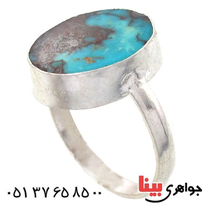 انگشتر فیروزه نیشابوری شجری دور ساده _کد:10805