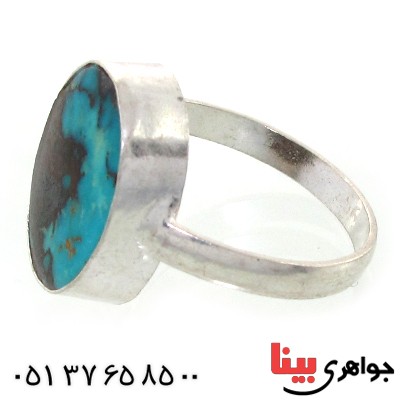 انگشتر فیروزه نیشابوری شجری دور ساده _کد:10805
