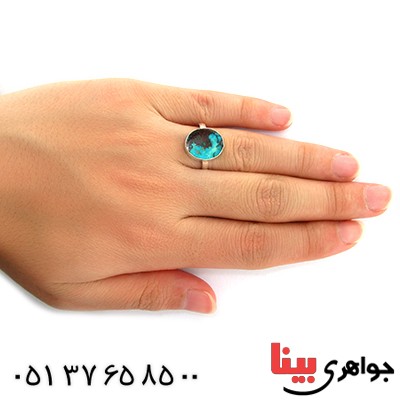 انگشتر فیروزه نیشابوری شجری دور ساده _کد:10805