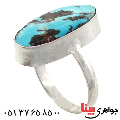 انگشتر فیروزه نیشابوری شجری درشت دور ساده _کد:10808