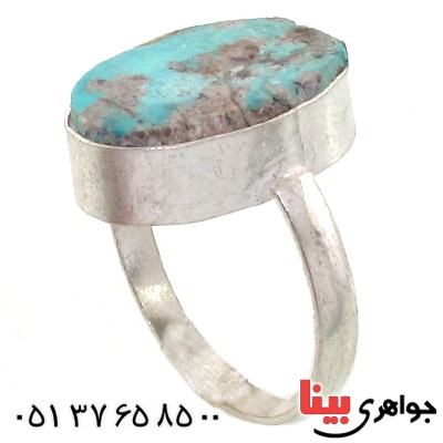 انگشتر فیروزه نیشابوری شجری دور ساده _کد:10809