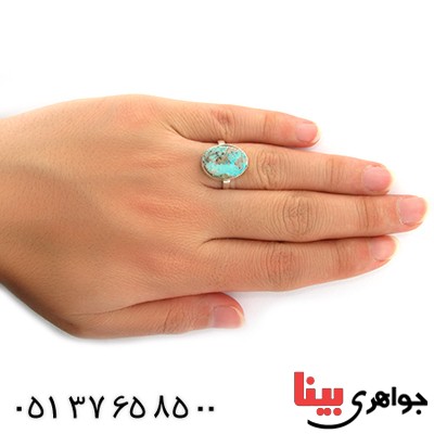 انگشتر فیروزه نیشابوری شجری دور ساده _کد:10809