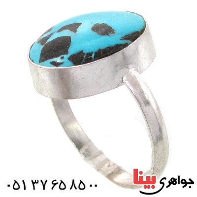 انگشتر فیروزه نیشابوری شجری خوشرنگ دور ساده _کد:10812
