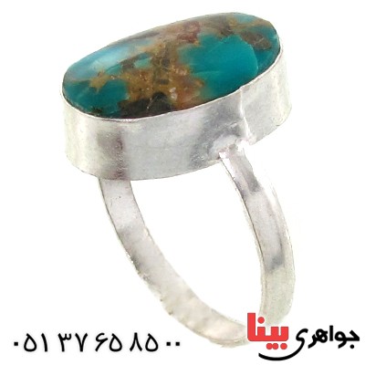 انگشتر فیروزه نیشابوری شجری دور ساده _کد:10814