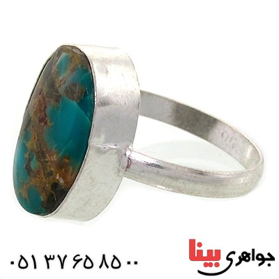 انگشتر فیروزه نیشابوری شجری دور ساده _کد:10814