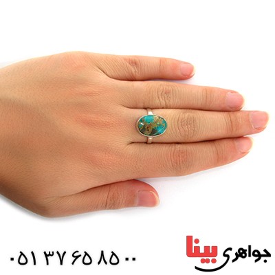 انگشتر فیروزه نیشابوری شجری دور ساده _کد:10814