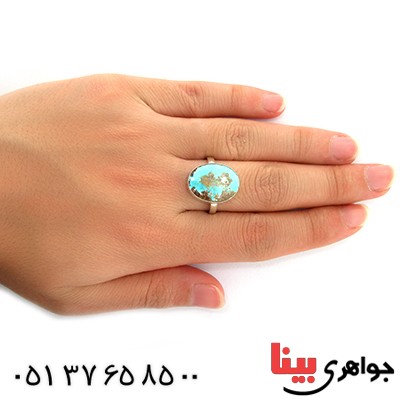 انگشتر فیروزه نیشابوری شجری دور ساده _کد:10815